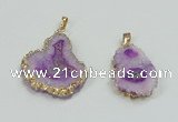 NGP2507 18*25mm - 30*40mm freeform druzy agate pendants