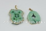 NGP2509 18*25mm - 30*40mm freeform druzy agate pendants