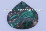 NGP251 43*45mm fashion malachite & pyrite gemstone pendants