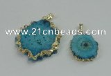 NGP2510 18*25mm - 30*40mm freeform druzy agate pendants