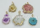 NGP2511 18*25mm - 30*40mm freeform druzy agate pendants