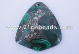 NGP252 40*50mm fashion malachite & pyrite gemstone pendants