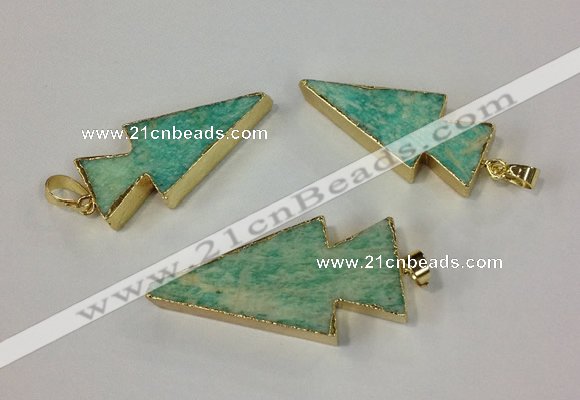 NGP2522 15*32mm - 22*55mm arrowhead Russian amazonite pendants