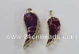 NGP2525 18*40mm - 22*55mm wing-shaped sea sediment jasper pendants