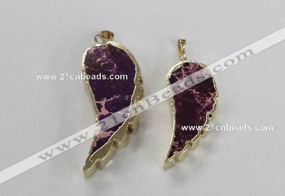 NGP2525 18*40mm - 22*55mm wing-shaped sea sediment jasper pendants