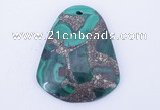 NGP253 38*47mm fashion malachite & pyrite gemstone pendants