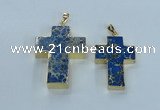 NGP2536 30*40mm - 40*50mm cross sea sediment jasper pendants