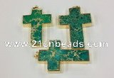 NGP2537 30*45mm - 40*50mm cross sea sediment jasper pendants