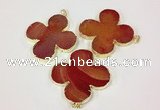 NGP2542 53*53mm - 56*56mm flower agate gemstone pendants