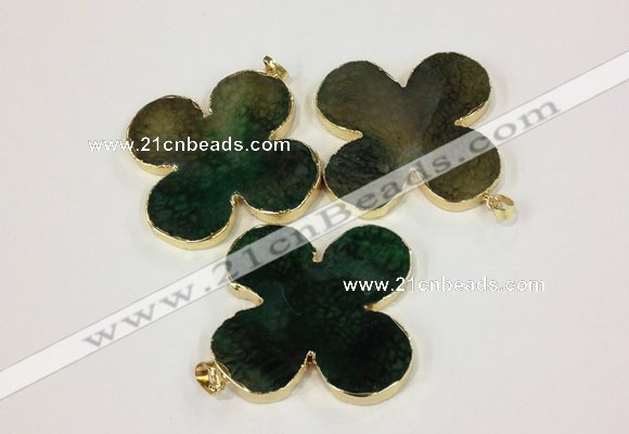 NGP2543 53*53mm - 56*56mm flower agate gemstone pendants