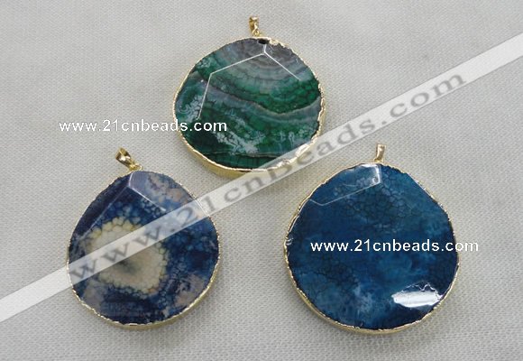 NGP2548 48*50mm - 55*55mm freeform agate gemstone pendants