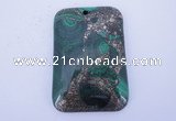 NGP256 31*47mm fashion malachite & pyrite gemstone pendants