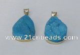 NGP2565 22*30mm teardrop druzy agate gemstone pendants