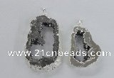 NGP2574 35*45mm - 40*55mm freeform plated druzy agate pendants