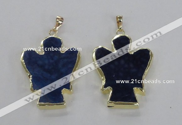 NGP2583 30*40mm angel agate gemstone pendants wholesale