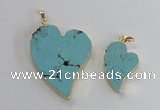 NGP2595 25*35mm - 35*45mm heart turquoise pendants wholesale