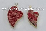 NGP2598 25*35mm - 35*45mm heart sea sediment jasper pendants