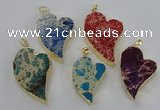 NGP2602 25*35mm - 35*45mm heart sea sediment jasper pendants