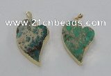 NGP2609 40*50mm - 50*70mm heart sea sediment jasper pendants