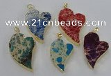 NGP2611 40*50mm - 50*70mm heart sea sediment jasper pendants