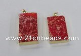 NGP2615 20*40mm - 25*45mm rectangle sea sediment jasper pendants