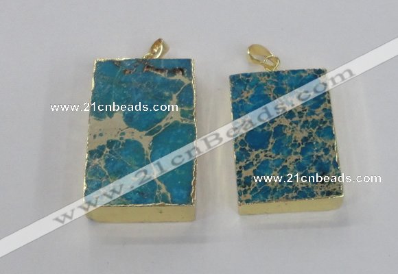 NGP2616 20*40mm - 25*45mm rectangle sea sediment jasper pendants