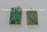 NGP2617 20*40mm - 25*45mm rectangle sea sediment jasper pendants