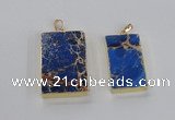 NGP2618 20*40mm - 25*45mm rectangle sea sediment jasper pendants