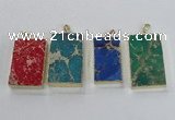 NGP2619 20*40mm - 25*45mm rectangle sea sediment jasper pendants