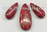 NGP262 15*30mm - 20*50mm flat teardrop sea sediment jasper pendants set