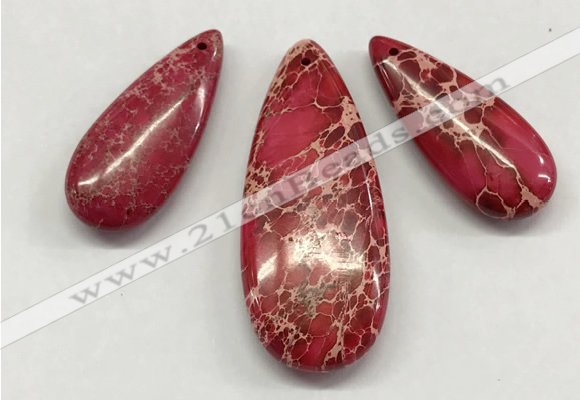 NGP262 15*30mm - 20*50mm flat teardrop sea sediment jasper pendants set