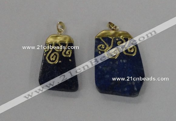 NGP2625 25*35mm - 35*45mm freeform lapis lazuli gemstone pendants