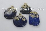 NGP2626 25*35mm - 40*50mm freeform lapis lazuli gemstone pendants