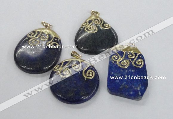 NGP2626 25*35mm - 40*50mm freeform lapis lazuli gemstone pendants