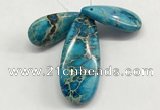 NGP263 15*30mm - 20*50mm flat teardrop sea sediment jasper pendants set