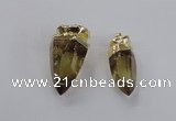 NGP2630 15*35mm - 18*40mm cone lemon quartz gemstone pendants