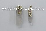 NGP2632 12*35mm - 15*40mm sticks white crystal & amethyst pendants