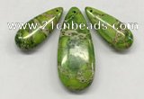 NGP264 15*30mm - 20*50mm flat teardrop sea sediment jasper pendants set