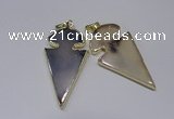 NGP2645 25*48mm - 28*54mm arrowhead agate pendants wholesale