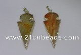 NGP2646 25*48mm - 28*54mm arrowhead agate pendants wholesale