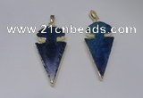 NGP2649 25*48mm - 28*54mm arrowhead agate pendants wholesale