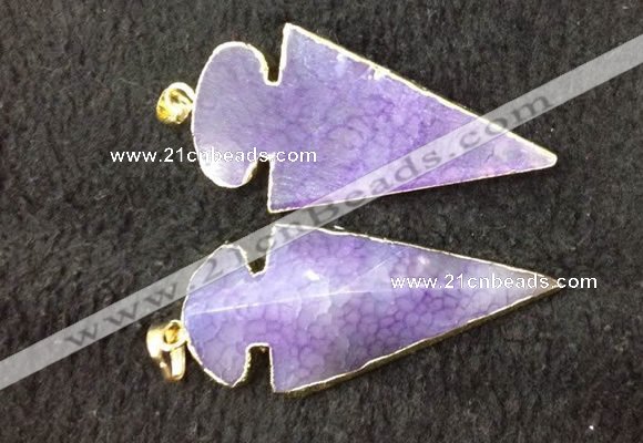 NGP2656 24*53mm - 26*55mm arrowhead agate pendants wholesale