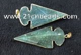 NGP2659 24*53mm - 26*55mm arrowhead agate pendants wholesale