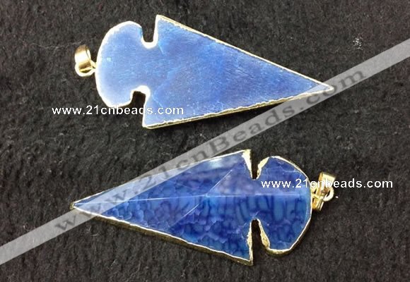 NGP2660 24*53mm - 26*55mm arrowhead agate pendants wholesale