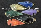 NGP2662 24*53mm - 26*55mm arrowhead agate pendants wholesale