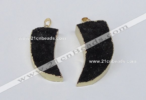 NGP2673 15*35mm – 20*45mm horn druzy agate gemstone pendants