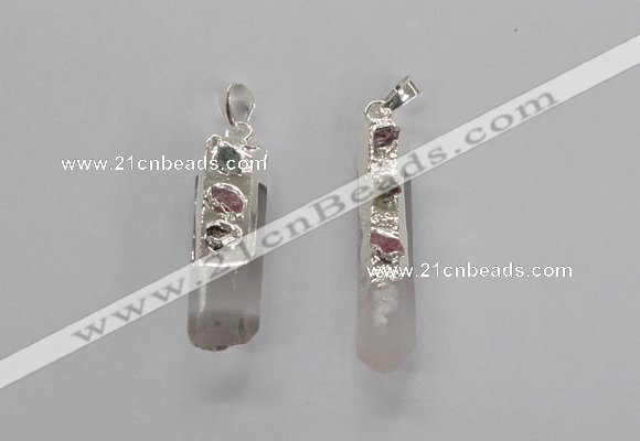 NGP2677 12*35mm - 15*40mm sticks white crystal pendants wholesale