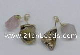 NGP2681 18*25mm - 20*25mm nuggets mixed quartz pendants wholesale