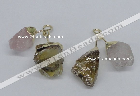 NGP2681 18*25mm - 20*25mm nuggets mixed quartz pendants wholesale