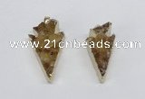 NGP2683 18*35mm - 25*45mm arrowhead druzy citrine pendants